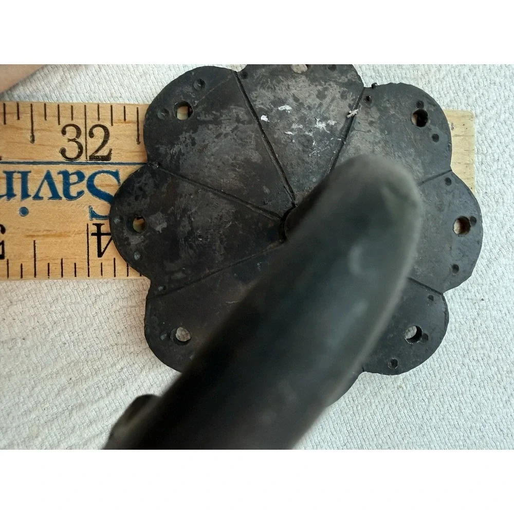 VTG Hand Forged Iron Wall Hook Scalloped Flower Backplate Rustic Farmhouse